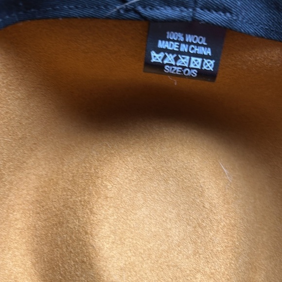 Wool Fedora Brown/Mustard. One size: approx inside measurement: 22 1/4” - Picture 2 of 7